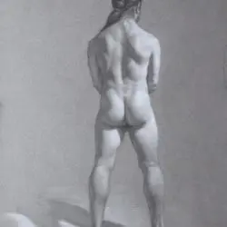 Catherine Lucas graphite drawing of male figure